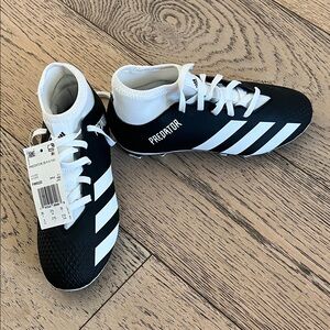 Adidas Predator Black and White High-Top Cleats
